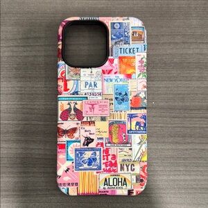 iPhone 14 Pro Max Stamp Pattern Phone Case